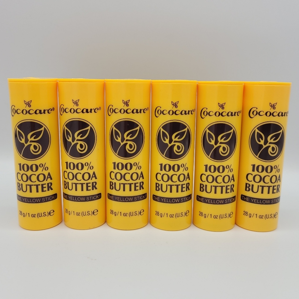 Cococare 100% Cocoa Butter The Yellow Stick Natural Moisturizer 1 oz (6 Pack)